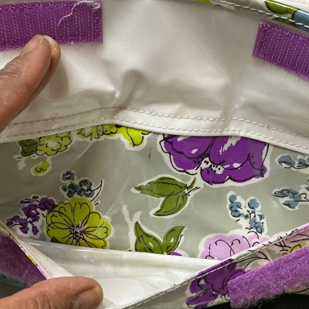 Vera Bradley Floral Lunch Bag in Purple and Green